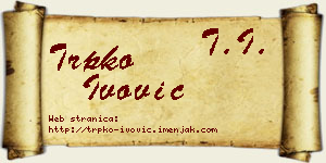 Trpko Ivović vizit kartica